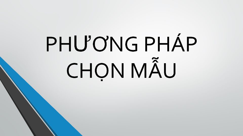 Phương Pháp Chọn Mẫu - Nguyễn Nam Phong